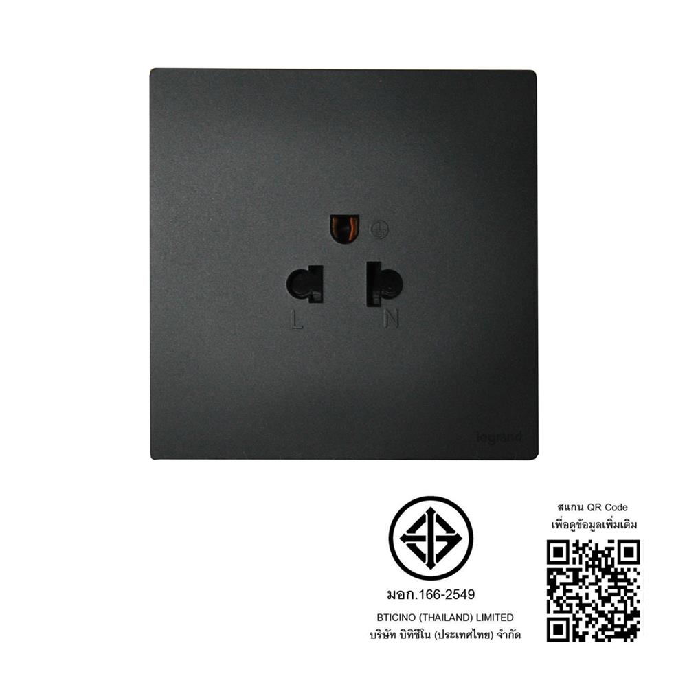 เต้ารับเดี่ยว 3 ขา BTICINO MALLIA SENSES S281103MB สีดำ