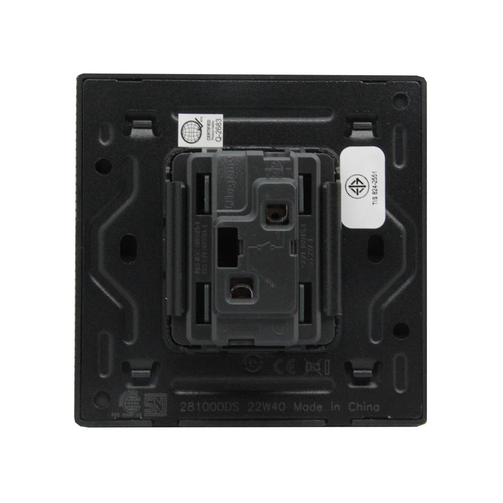 ชุดสวิตช์ 1 ทาง 1 ช่อง BTICINO MALLIA SENSES S281000MB สีดำ