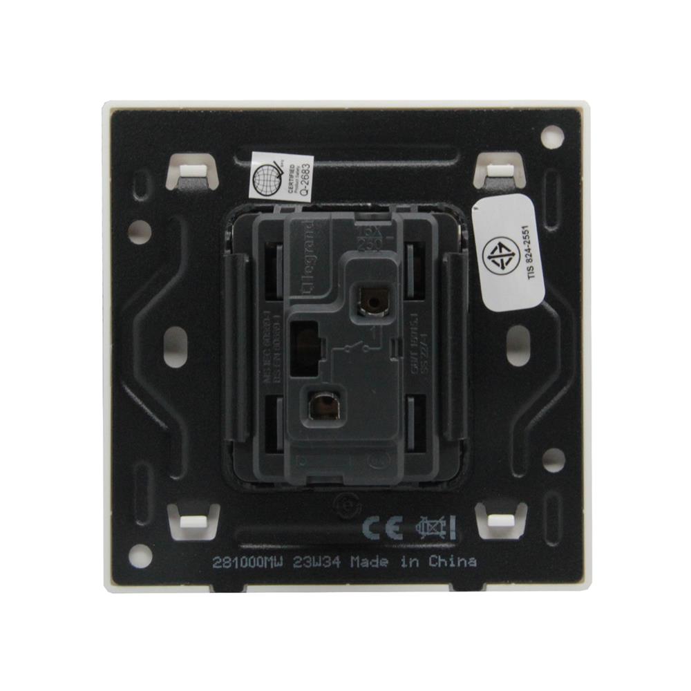 ชุดสวิตช์ 1 ทาง 1 ช่อง BTICINO MALLIA SENSES S281000MW สีขาว