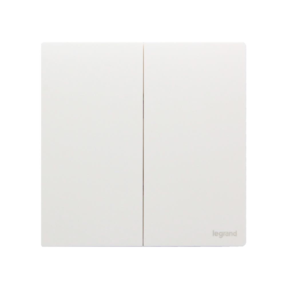 ชุดสวิตช์ 1 ทาง 2 ช่อง BTICINO MALLIA SENSES S281002MW สีขาว