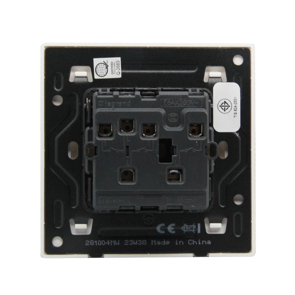 ชุดสวิตช์ 1 ทาง 3 ช่อง BTICINO MALLIA SENSES S281004MW สีขาว