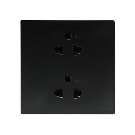 เต้ารับคู่ 3 ขา BTICINO MALLIA SENSES S281104MB สีดำ