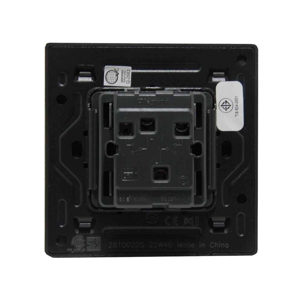 ชุดสวิตช์ 1 ทาง 2 ช่อง BTICINO MALLIA SENSES S281002DS สีเทา