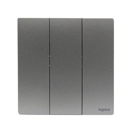 ชุดสวิตช์ 1 ทาง 3 ช่อง BTICINO MALLIA SENSES S281004DS สีเทา