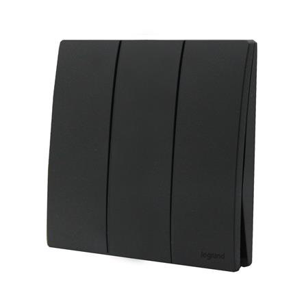 ชุดสวิตช์ 1 ทาง 3 ช่อง BTICINO MALLIA SENSES S281004MB สีดำ_1