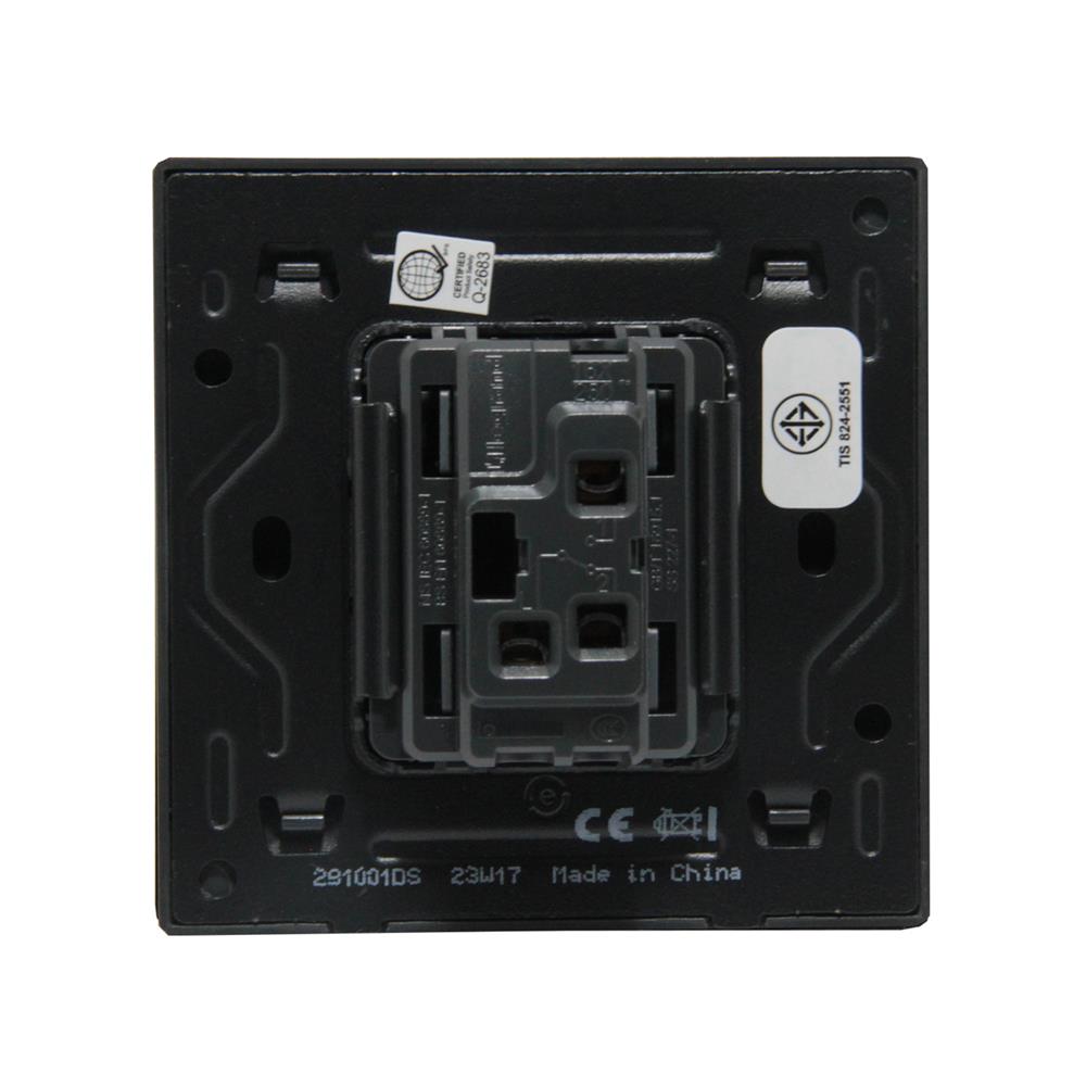 ชุดสวิตช์ 2 ทาง 1 ช่อง BTICINO MALLIA SENSES S281001DS สีเทา