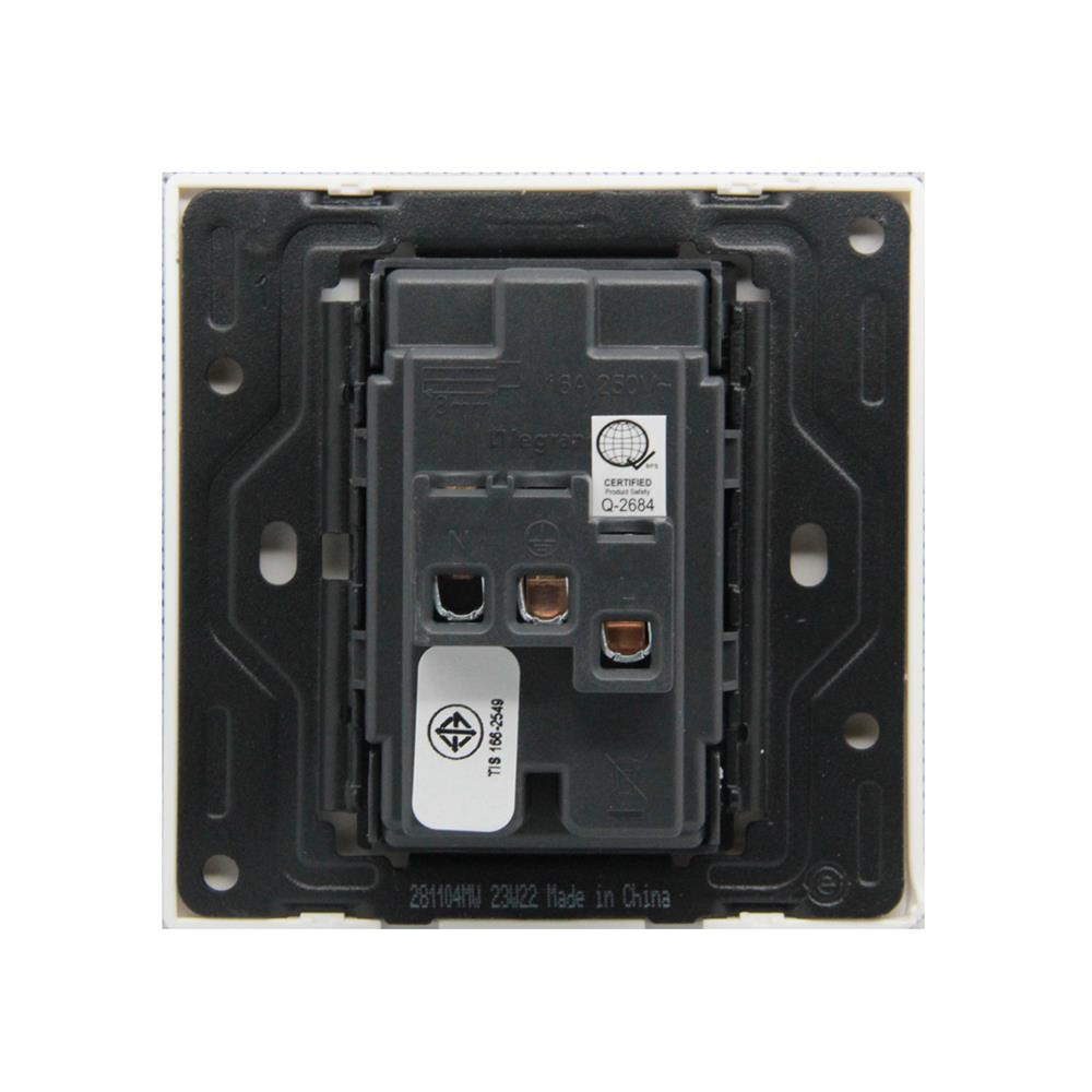 เต้ารับคู่ 3 ขา BTICINO MALLIA SENSES S281104MW สีขาว