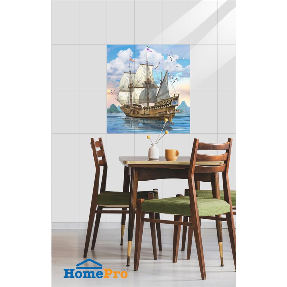 กระเบื้องผนังภาพชุด 10x16 นิ้ว ARTE สำเภารุ่งเรือง