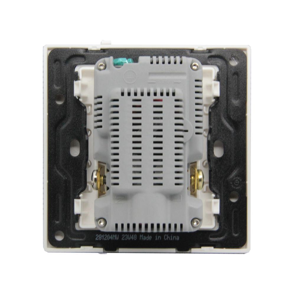 ชุดเต้ารับคู่ 3 ขา พร้อม USB A 1 ช่อง TYPE C 1 ช่อง BTICINO MALLIA SENSES S281204MW สีขาว