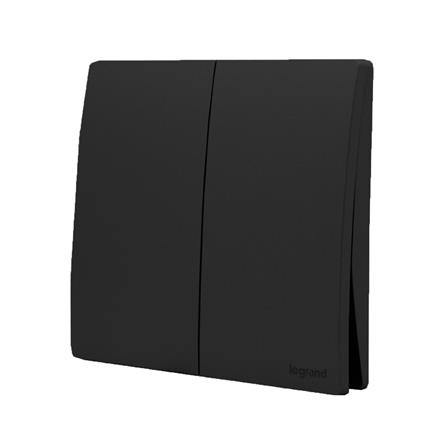 ชุดสวิตช์ 2 ทาง 2 ช่อง BTICINO MALLIA SENSES S281003MB สีดำ_1