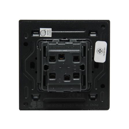 ชุดสวิตช์ 2 ทาง 2 ช่อง BTICINO MALLIA SENSES S281003MB สีดำ_3