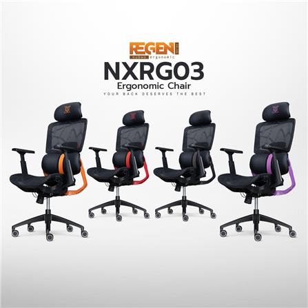 เก้าอี้สุขภาพ NUBWO NXRG03 MIDNIGHT สีแดง/ดำ_9