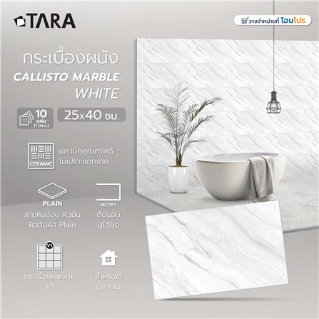 กระเบื้องผนัง 25x40 ซม. TARA คาริสโต มาร์เบิล ไวท์ A 1 ตร.ม._5