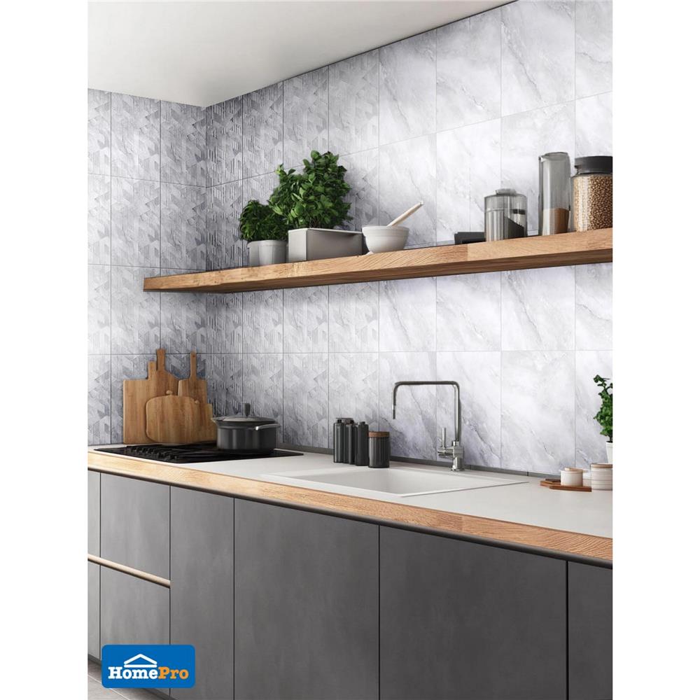 กระเบื้องผนัง 25x40 ซม. TARA อาร์กัส มาร์เบิล กลาง ไวท์ A 1 ตร.ม.