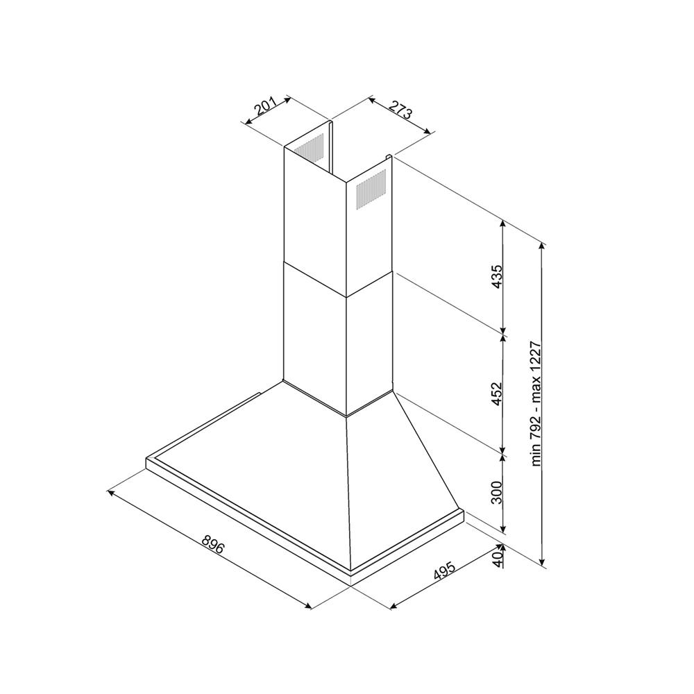 เครื่องดูดควันกระโจม SMEG KPF9WH 90 ซม.