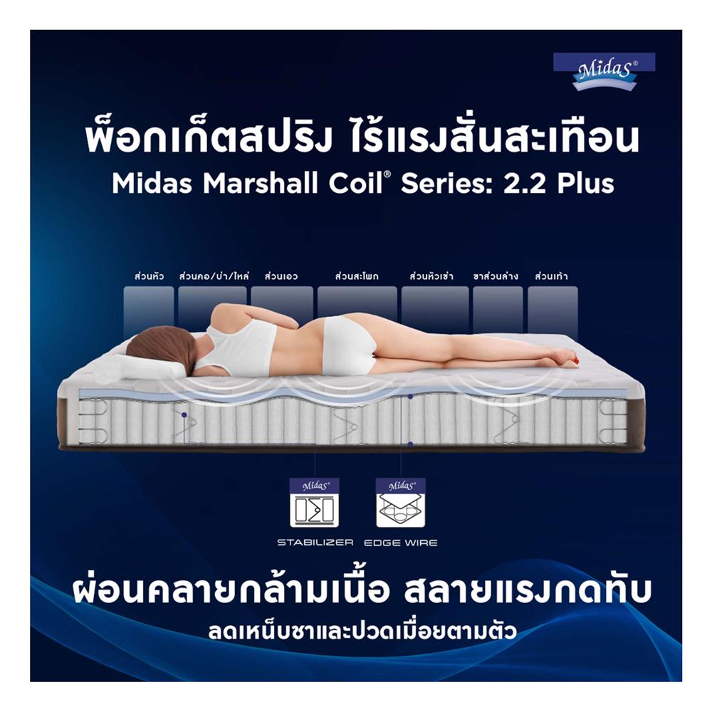 ที่นอน 3.5 ฟุต MIDAS FREEDOM X พร้อมหมอนหนุน 1 ใบ