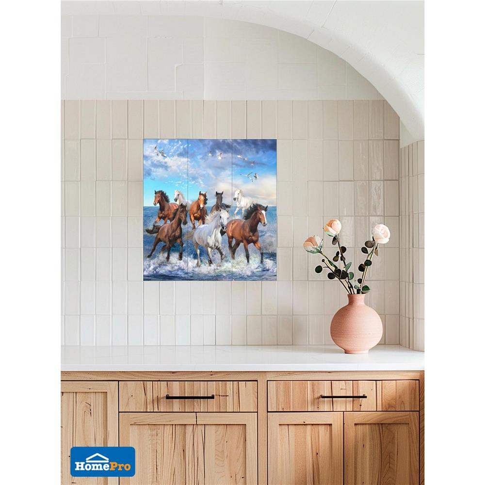 กระเบื้องผนังภาพชุด 10x16 นิ้ว ARTE ม้านำโชค