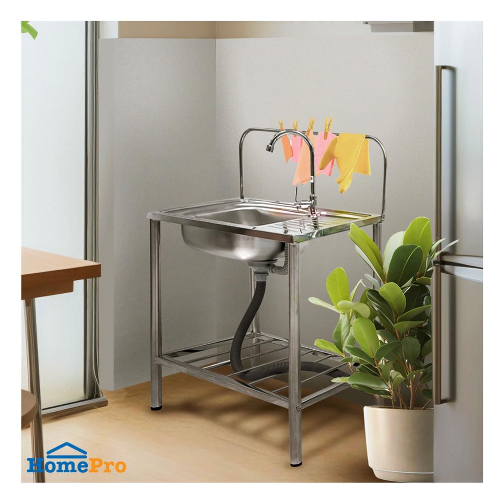 ซิงค์ขาตั้ง 1 หลุม 1 ที่พัก PARNO BELLA 7545 สีเงิน