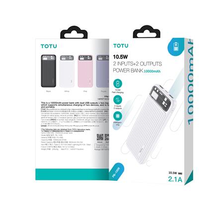 แบตเตอรี่สำรอง TOTU PB-1006 10000MAH สีขาว_1