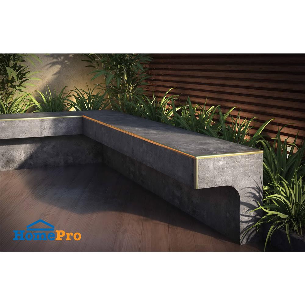 คิ้วอะลูมิเนียมมุมโค้ง DP 14 มม. 2 ม. สีโกลด์เบจไฮกลอส