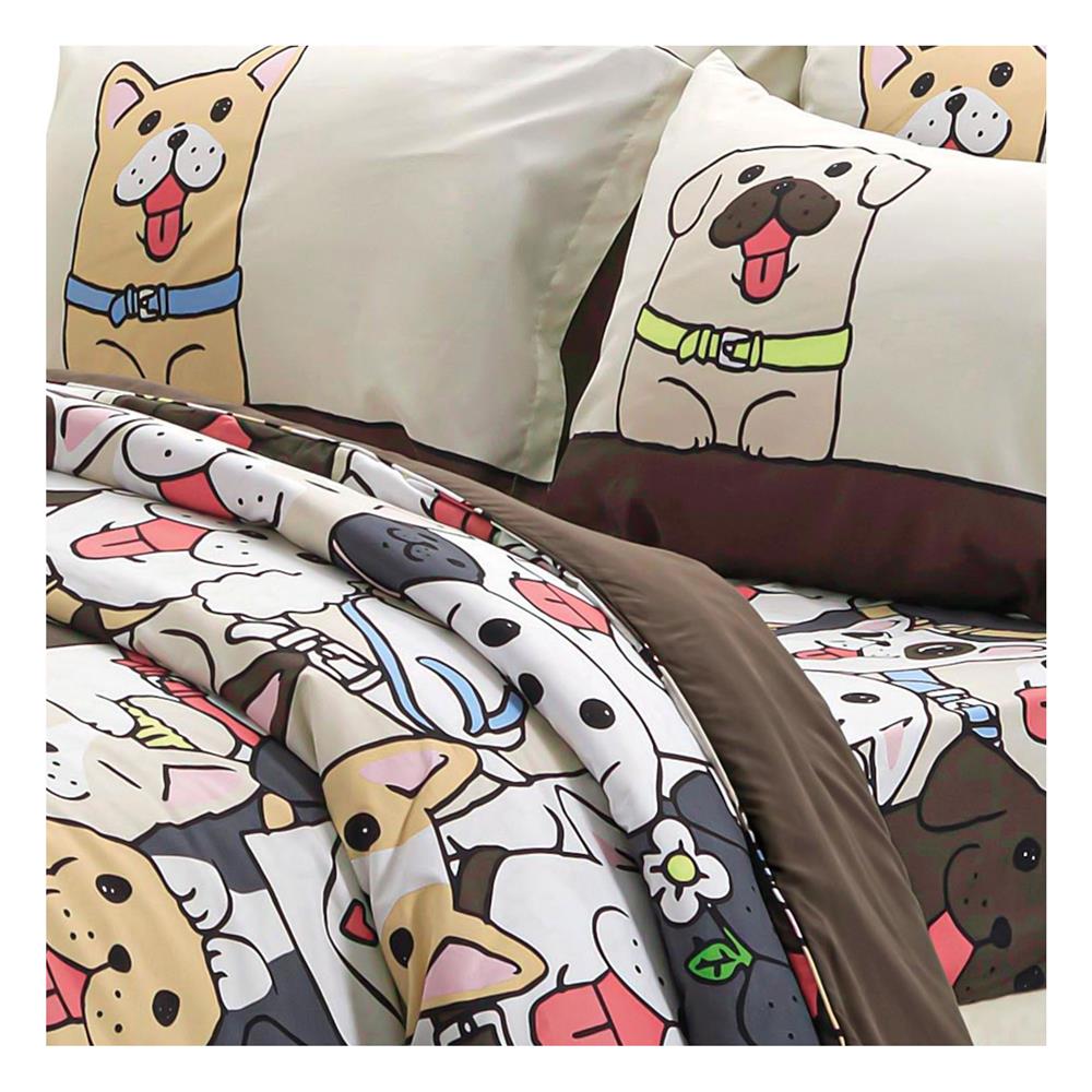 ชุดผ้าปูที่นอน 5 ฟุต 6 ชิ้น TULIP หมาจ๋า 60205-DLC042