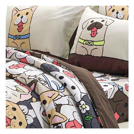 ชุดผ้าปูที่นอน 5 ฟุต 6 ชิ้น TULIP หมาจ๋า 60205-DLC042_1
