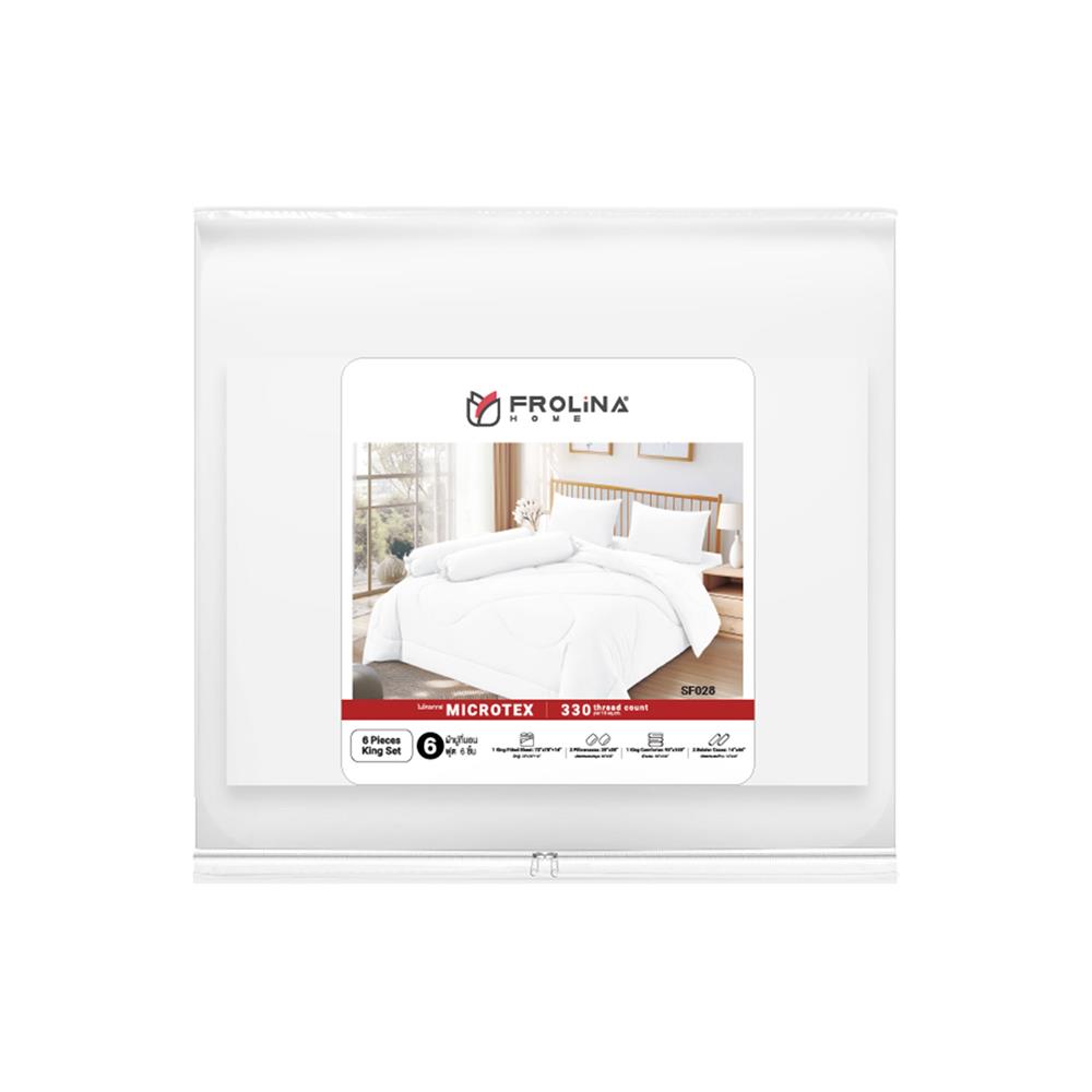 ชุดผ้าปูที่นอน 6 ฟุต 6 ชิ้น FROLINA MICROTEX SF028
