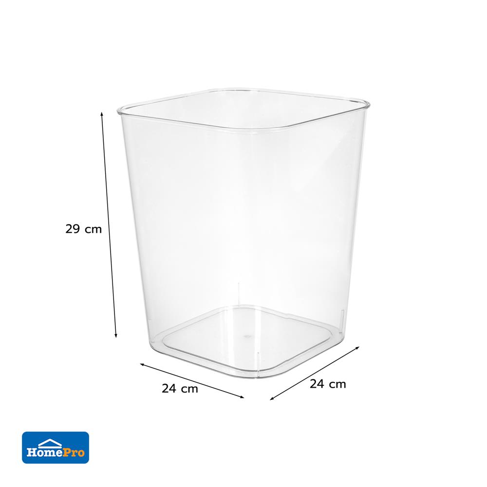 ถังขยะเหลี่ยม ACCO KLEAR 12.5 ลิตร สีใส