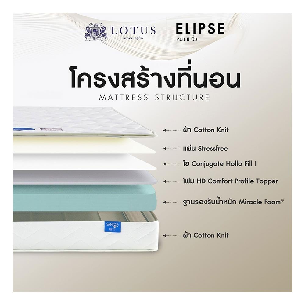 ที่นอน 3.5 ฟุต LOTUS ELIPSE พร้อมหมอนหนุน 1 ชิ้น