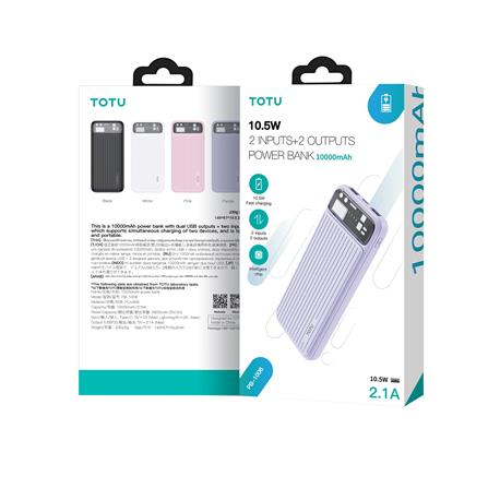 แบตเตอรี่สำรอง TOTU PB-1006 10000MAH สีม่วง_1