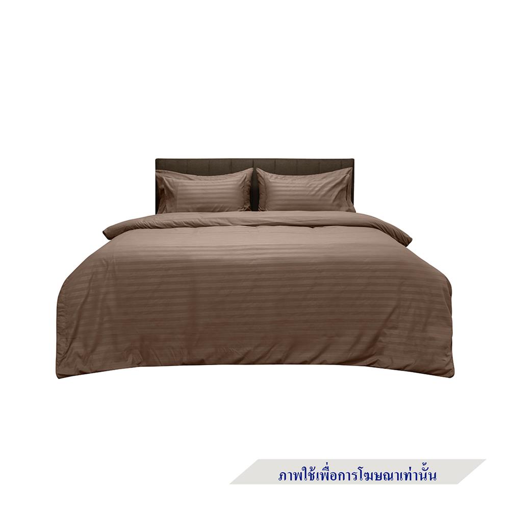 ผ้าปูที่นอน PICASSO MICRO SATIN 84X110 นิ้ว ลายริ้ว สี BROWN