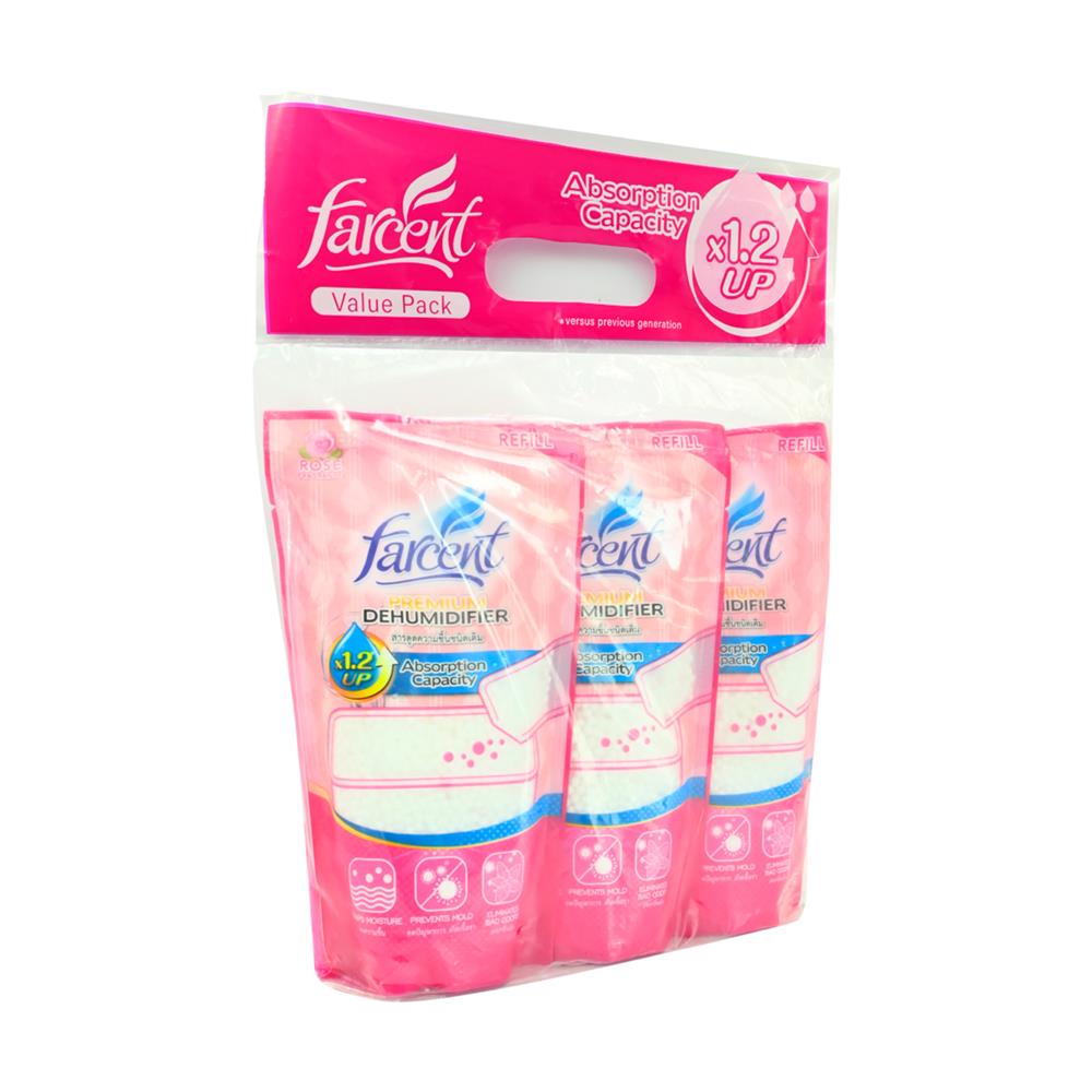 รีฟิลสารดูดความชื้น FARCENT ROSE 350 กรัม แพ็ก 3 ชิ้น