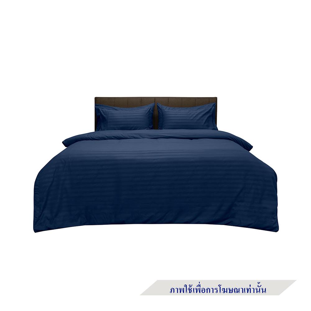 ผ้าปูที่นอน PICASSO MICRO SATIN 84X110 นิ้ว ลายริ้ว สี NAVY BLUE