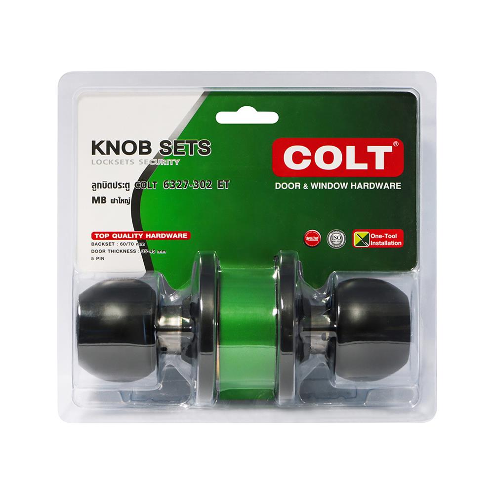 ลูกบิดทั่วไป หัวกลม COLT 6327-302 สีดำ