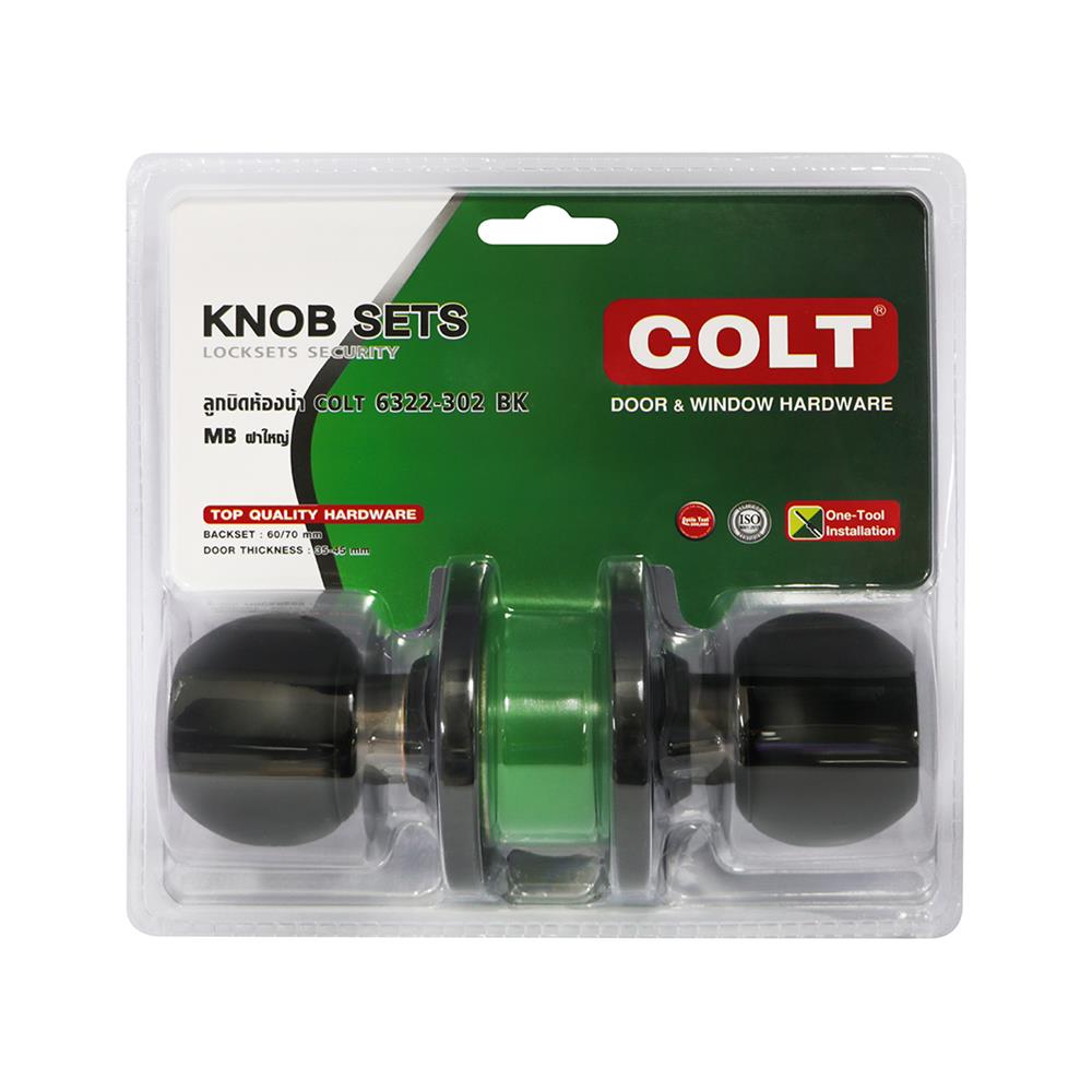 ลูกบิดห้องน้ำ หัวกลม COLT 6322-302 สีดำ