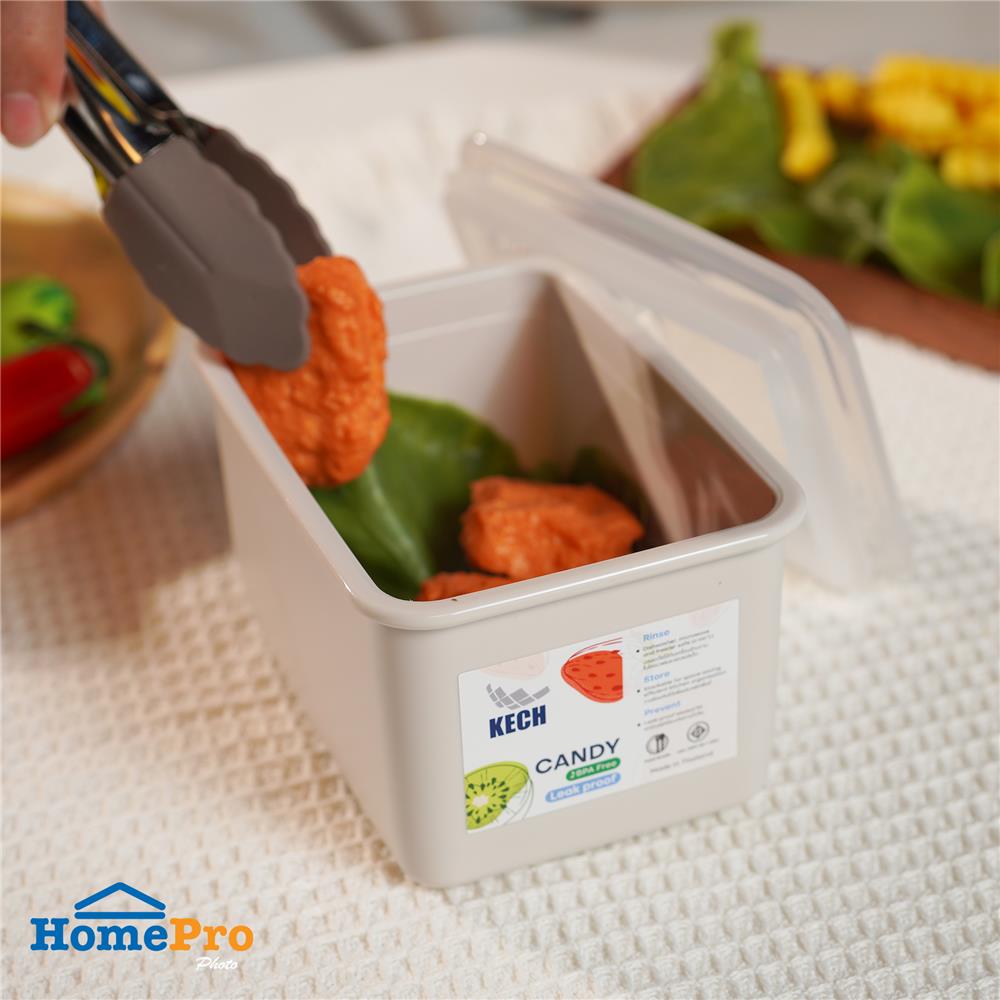 กล่องอาหาร 0.6 ลิตร KECH CANDY 9713 สีเบจ