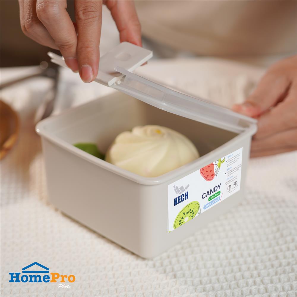 กล่องอาหาร 0.92 ลิตร KECH CANDY 9712 สีเบจ