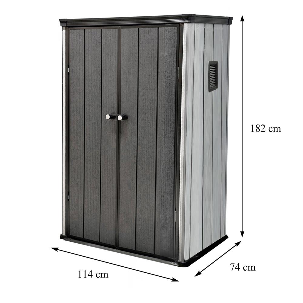 ตู้เก็บของกลางแจ้ง SPRING MA SHU 114 ซม. สีเทา
