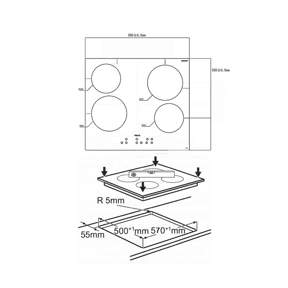 เตาฝังเซรามิก TEKA VE4 Q BK 60 ซม.