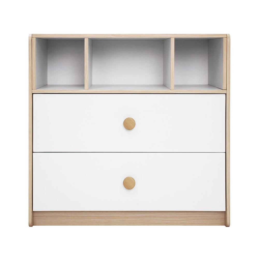 ตู้ลิ้นชักเด็ก 2 ลิ้นชัก OYAKOO AUSTIN สีขาว/โอ๊ค