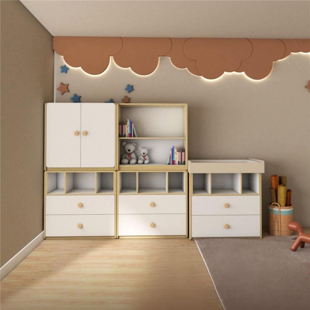 ชั้นวางของเด็ก 2 ชั้น OYAKOO AUSTIN สีขาว/โอ๊ค