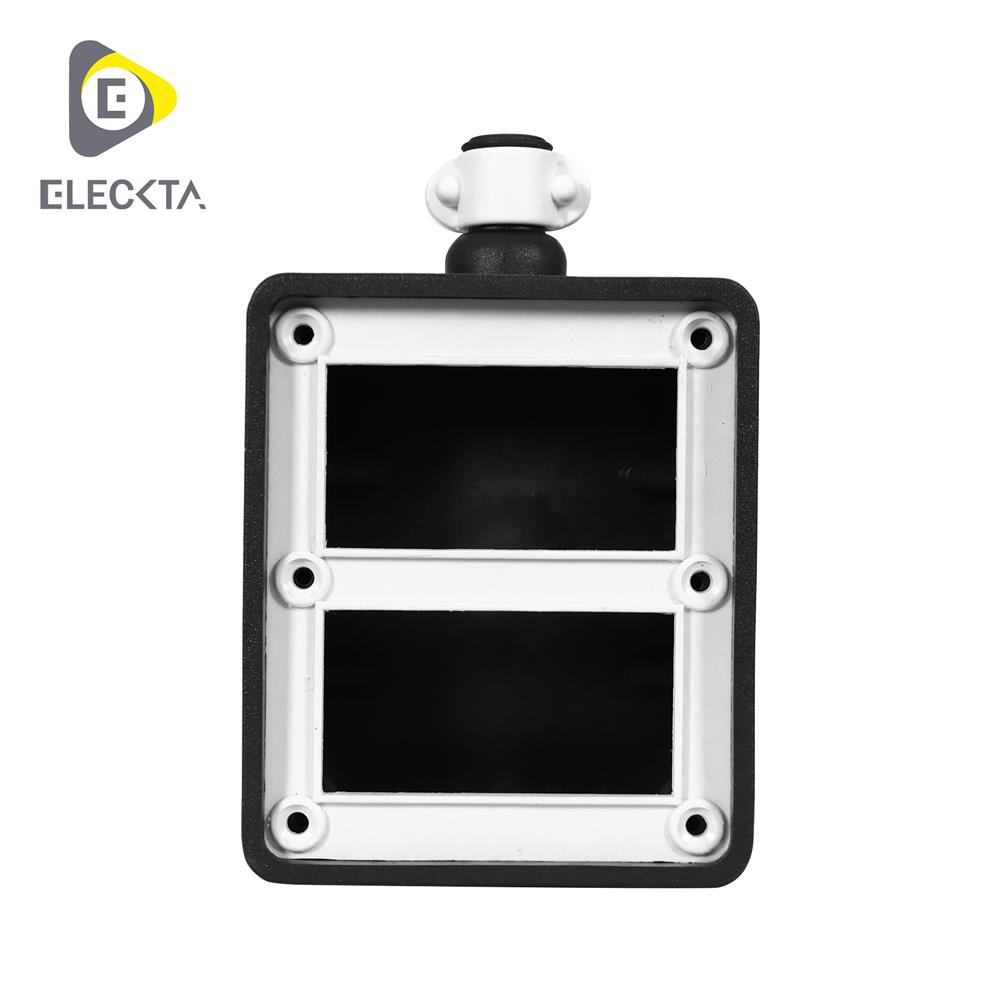 บล็อกยาง PVC 4 ช่อง ELECKTA EL-4CB สีขาว/ดำ (ไม่มีเต้ารับ)