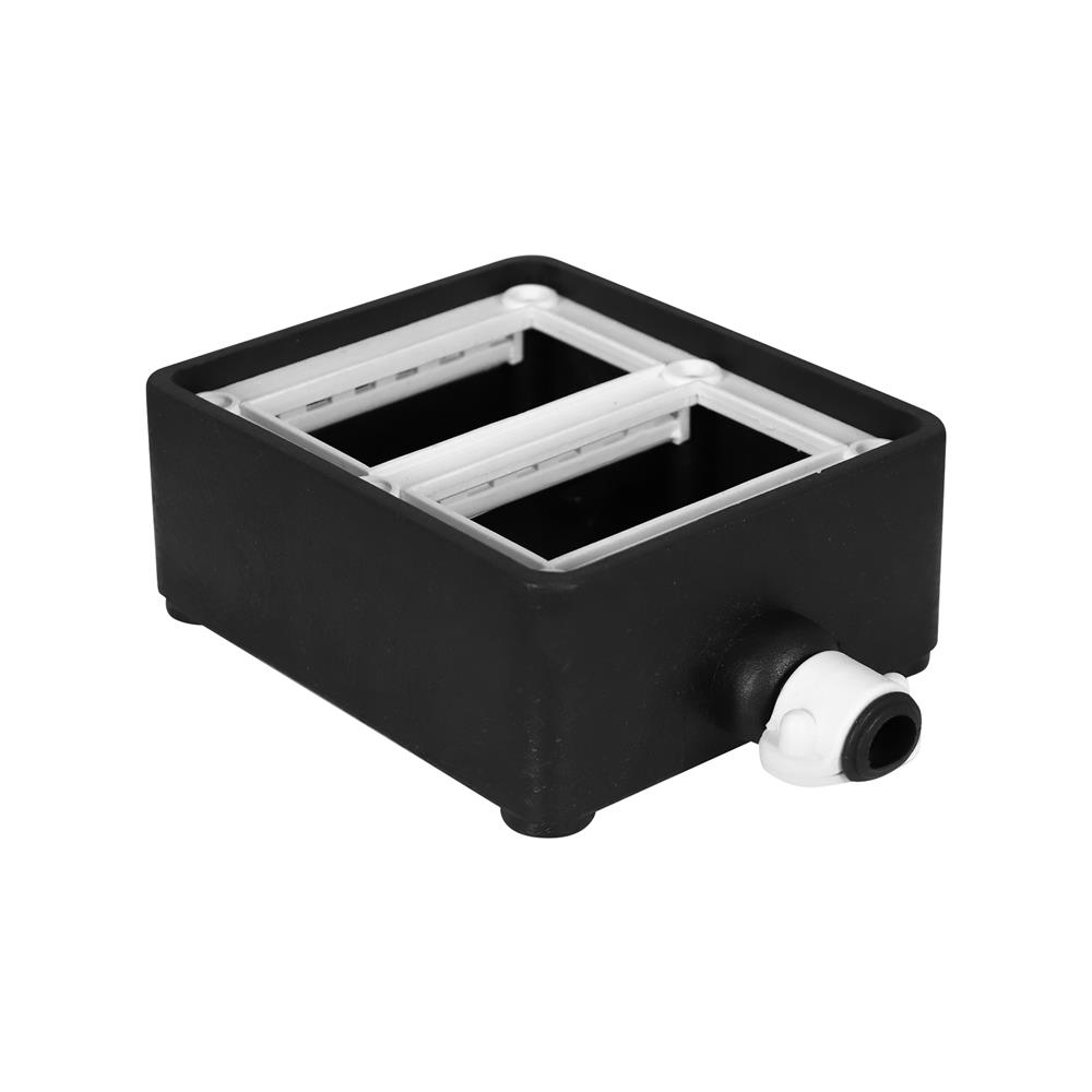 บล็อกยาง PVC 4 ช่อง ELECKTA EL-4CB สีขาว/ดำ (ไม่มีเต้ารับ)