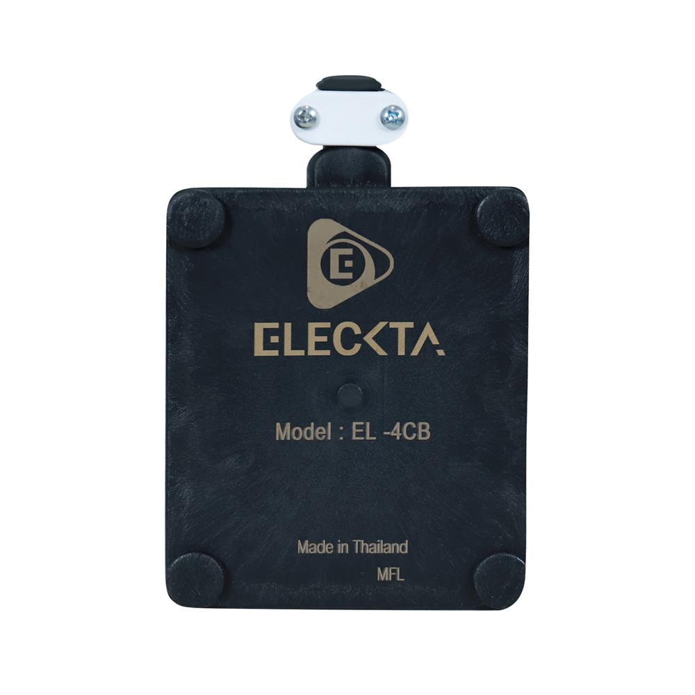 บล็อกยาง PVC 4 ช่อง ELECKTA EL-4CB สีขาว/ดำ (ไม่มีเต้ารับ)