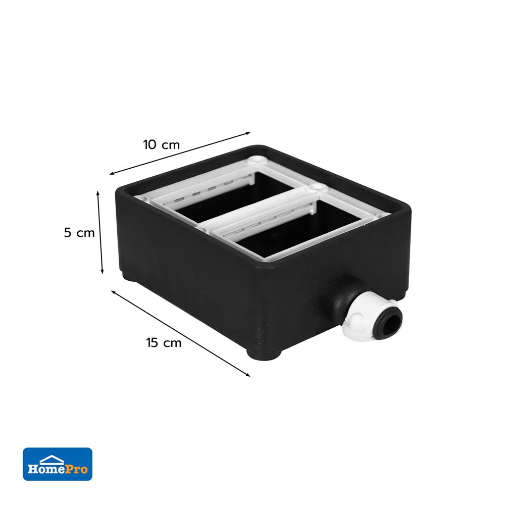 บล็อกยาง PVC 4 ช่อง ELECKTA EL-4CB สีขาว/ดำ (ไม่มีเต้ารับ)