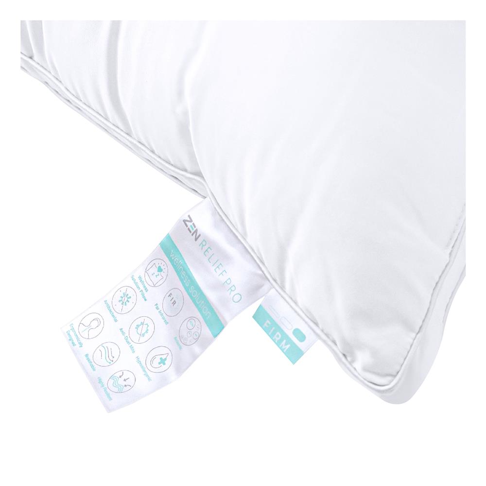 หมอนหนุน ไมโครไฟเบอร์ FROLINA ZEN RELIEF PRO FIRM 19x29 นิ้ว สีขาว