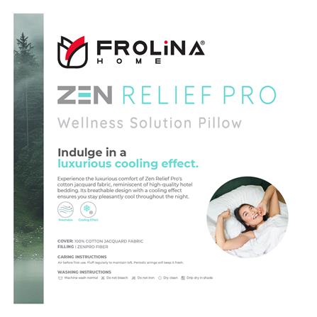 หมอนหนุน ไมโครไฟเบอร์ FROLINA ZEN RELIEF PRO FIRM 19x29 นิ้ว สีขาว_6