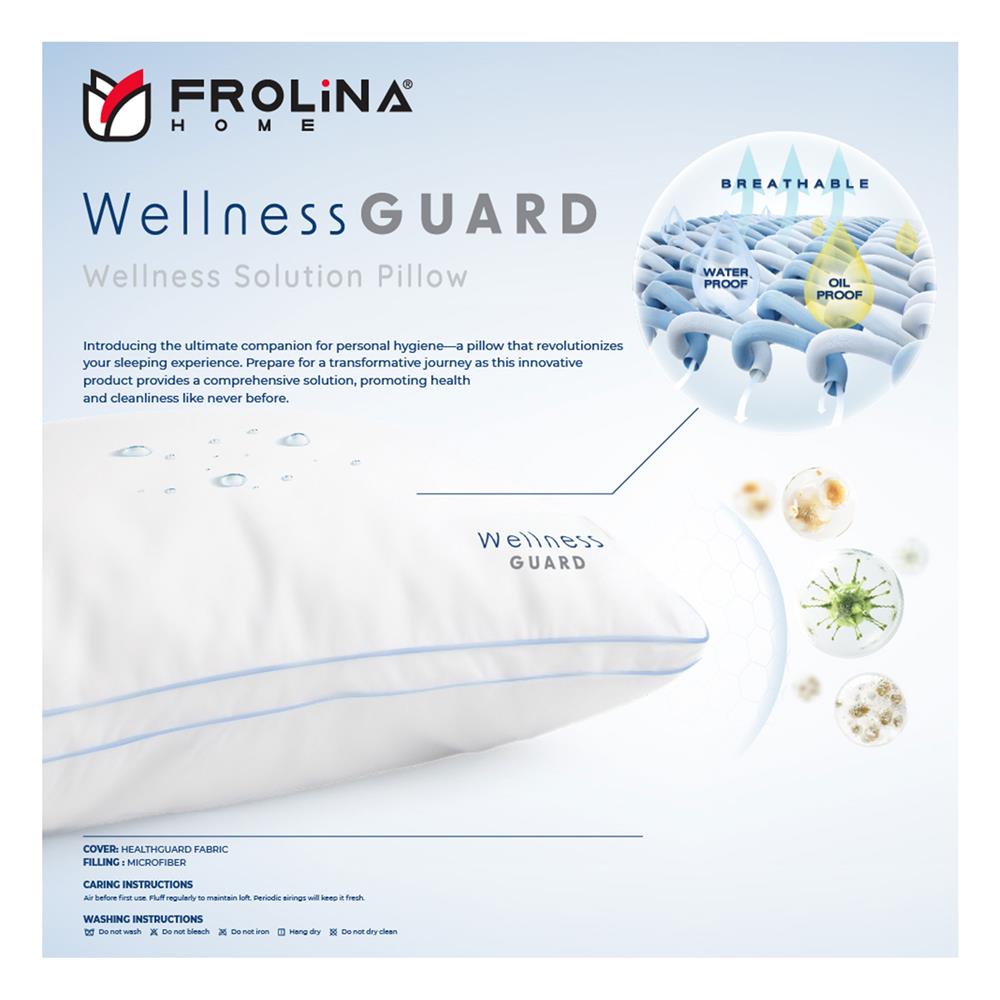 หมอนหนุน ไมโครไฟเบอร์ FROLINA WELLNESS GUARD SOFT 19x29 นิ้ว สีขาว