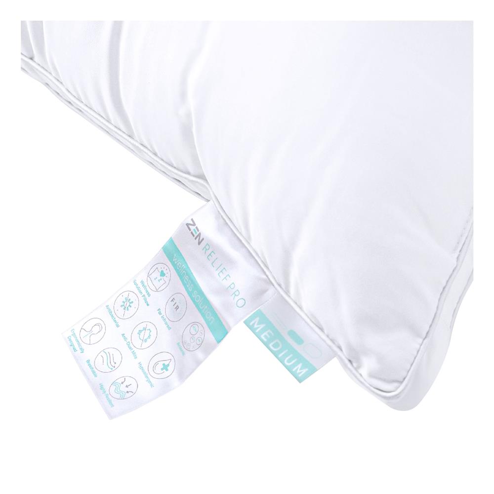 หมอนหนุน ไมโครไฟเบอร์ FROLINA ZEN RELIEF PRO MEDIUM 19x29 นิ้ว สีขาว