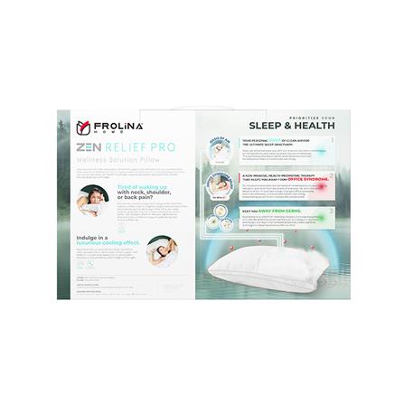 หมอนหนุน ไมโครไฟเบอร์ FROLINA ZEN RELIEF PRO MEDIUM 19x29 นิ้ว สีขาว_5